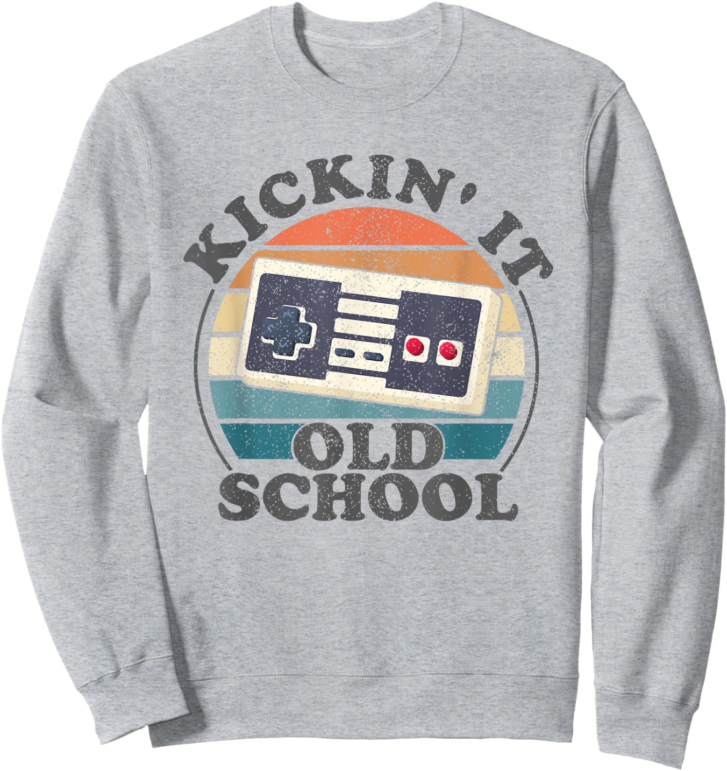 Kickin It Old School Retro 80s Video Game Gaming Gamer Gift Sweatshirt - Sweatshirt | Ash