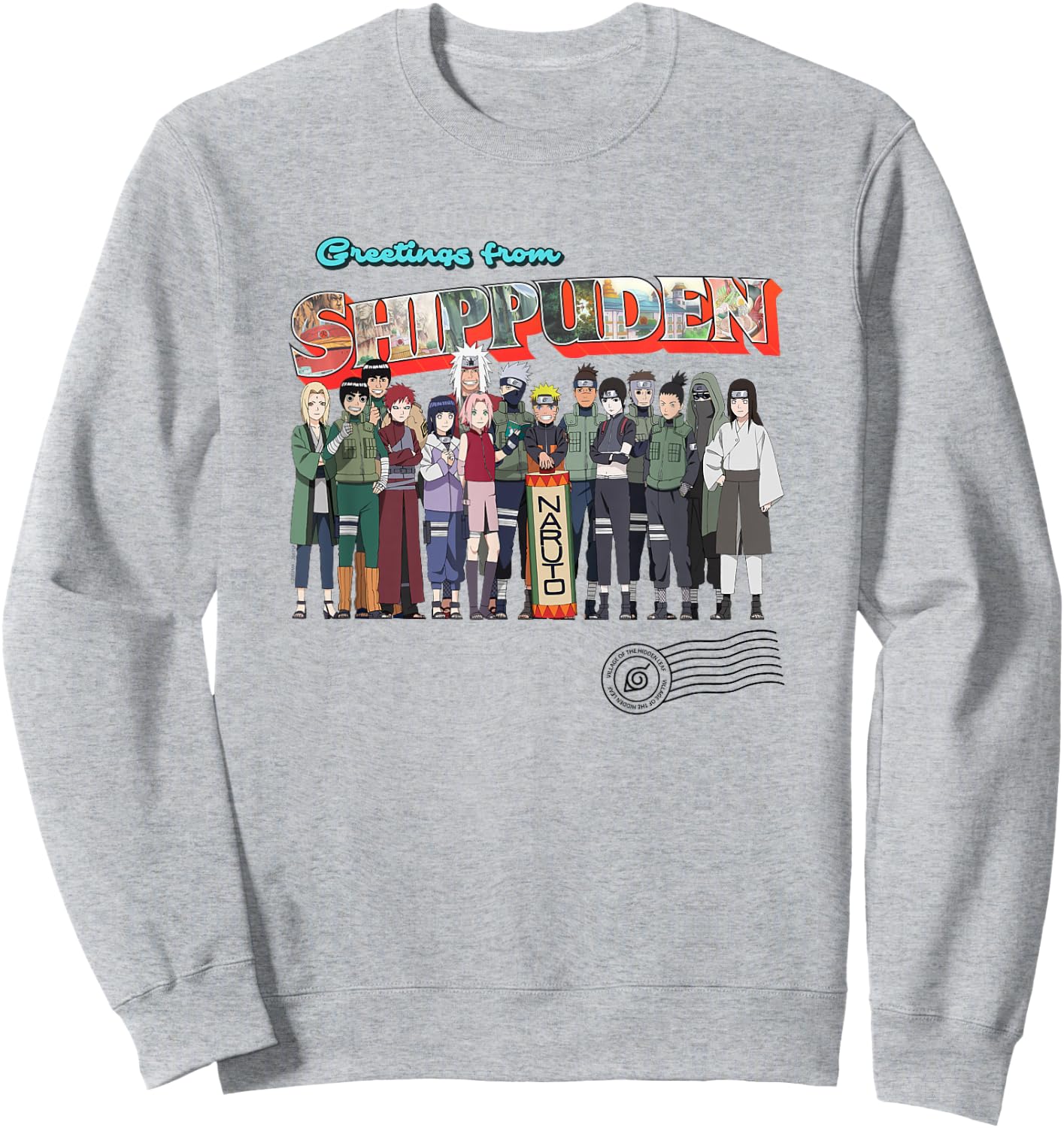Naruto Shippuden Greetings Hidden Leaf Destination Anime Sweatshirt - Sweatshirt | Ash