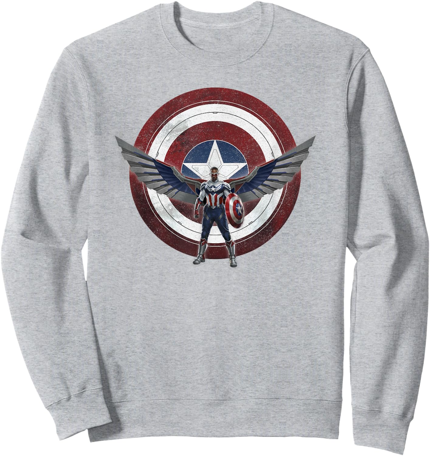 Marvel Falcon Winter Soldier Captain America Shield Wings Sweatshirt - Sweatshirt | Ash