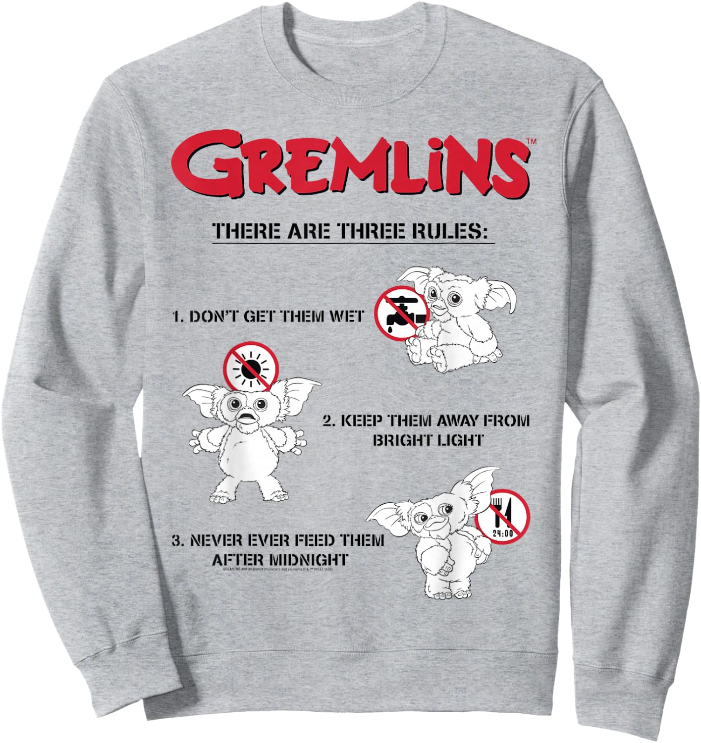 Gremlins There Are Three Rules Sweatshirt - Sweatshirt | Ash