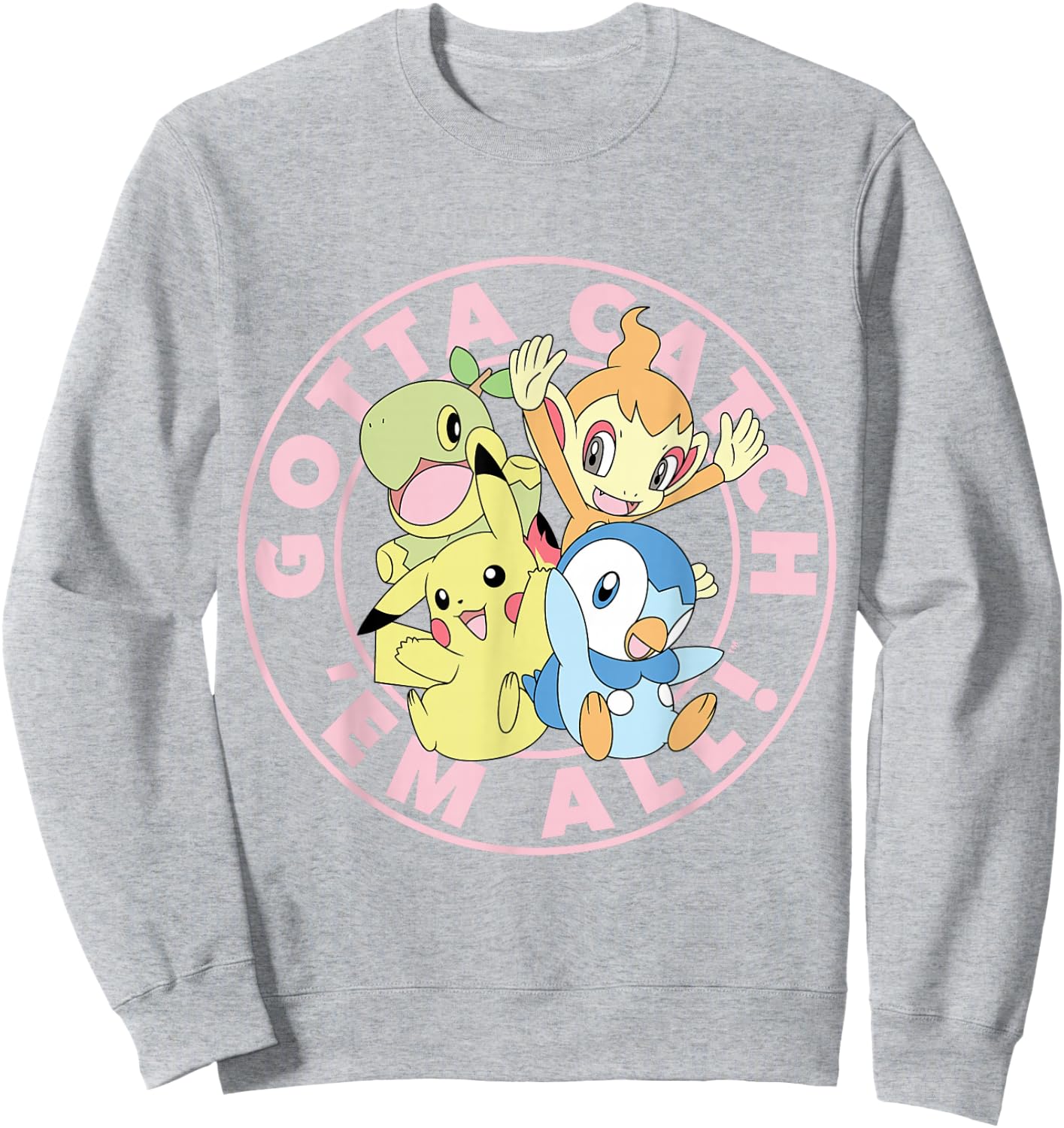 Pokémon - Gotta Catch Em All Pikachu Piplup Chimchar Turtwig Sweatshirt - Sweatshirt | Ash