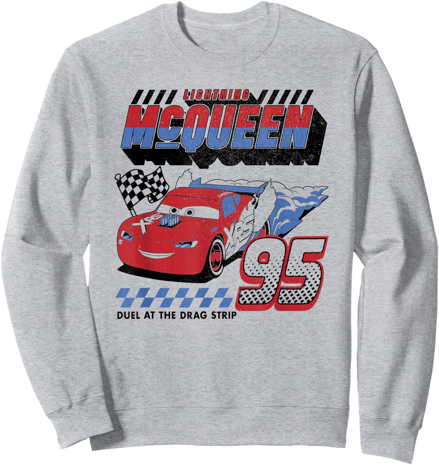 Disney Pixar Cars Lightning McQueen Americana Car Race Sweatshirt - Sweatshirt | Ash