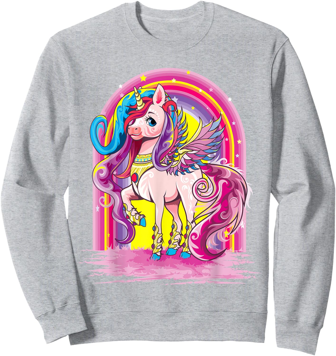 Unicorn Shirt for Girls Kids Women Cute Unicorn Lover Gift Sweatshirt - Sweatshirt | Ash