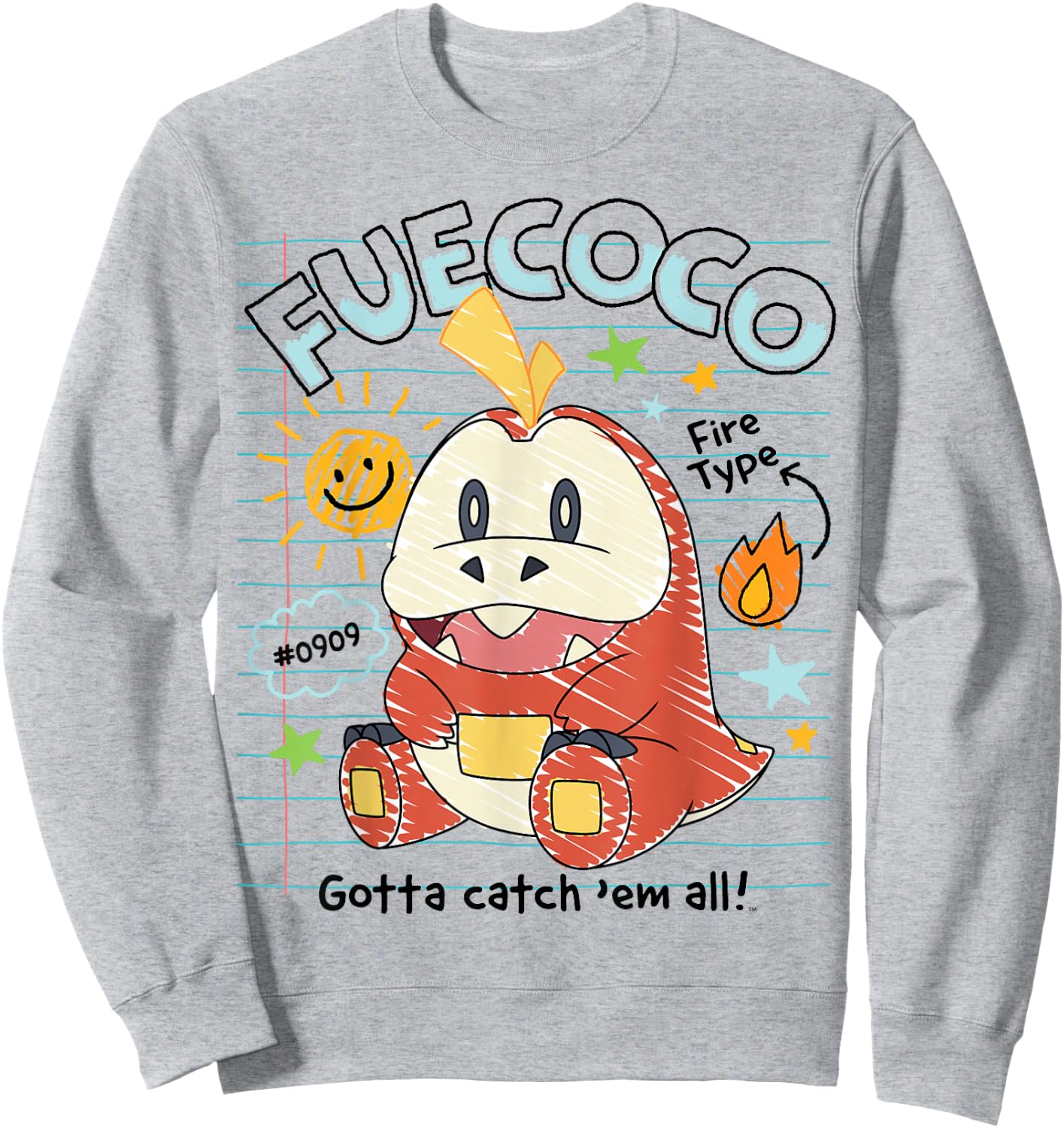 Pokémon - Fuecoco Gotta Catch 'Em All Fire Type #0909 Sweatshirt - Sweatshirt | Ash