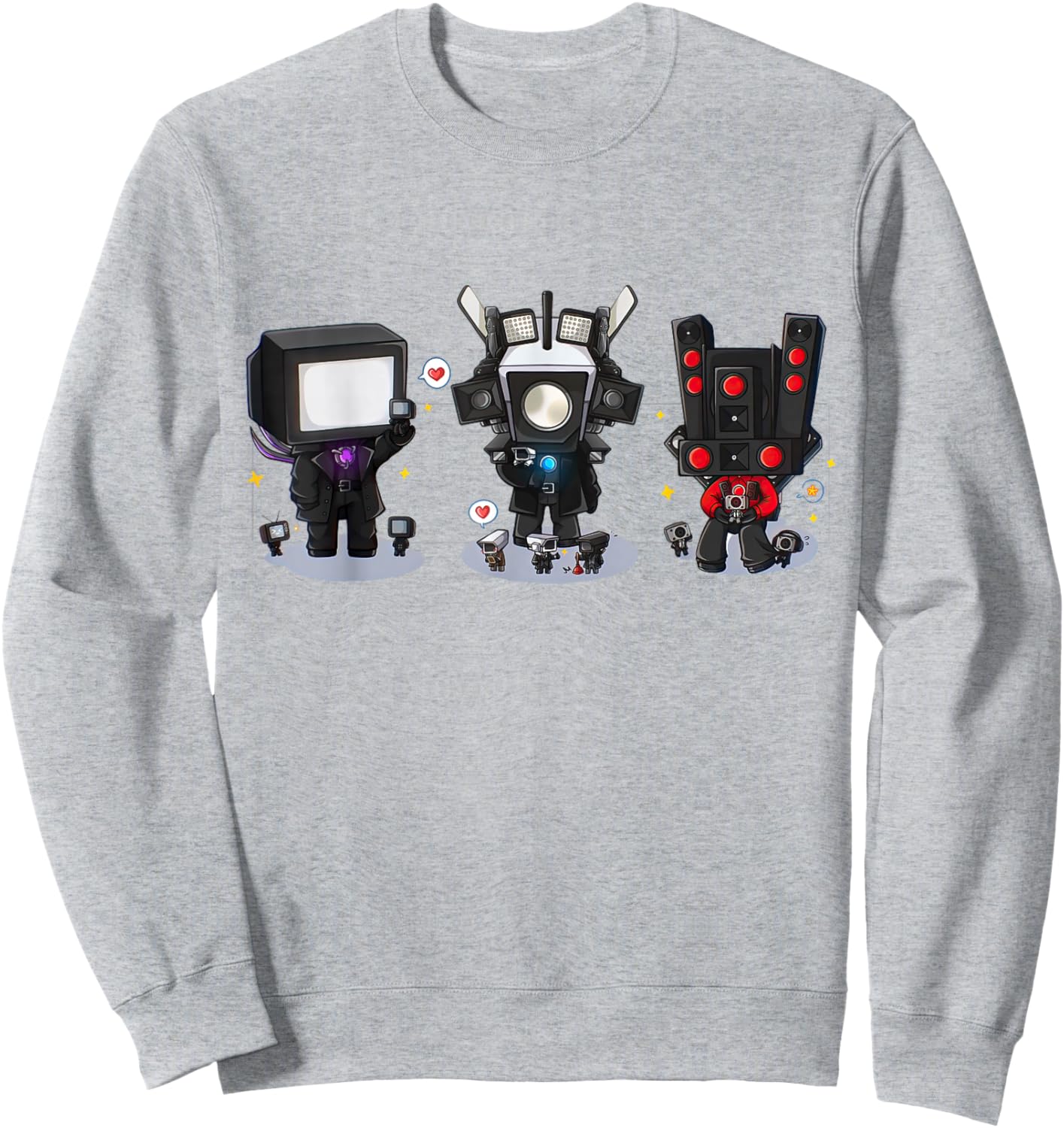 Skibidi Toilet Speakerman Cameraman, Toilet ,Tvman Sweatshirt - Sweatshirt | Ash