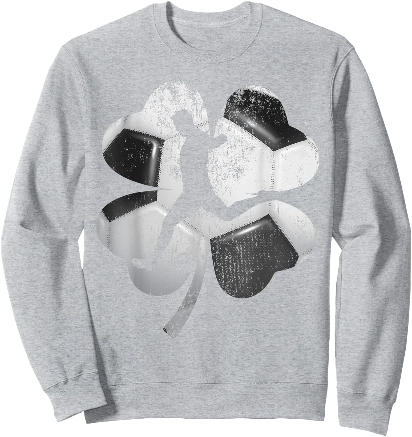 Soccer Player Silhouette & Shamrocks Saint Patricks Day Boy Sweatshirt - Sweatshirt | Ash