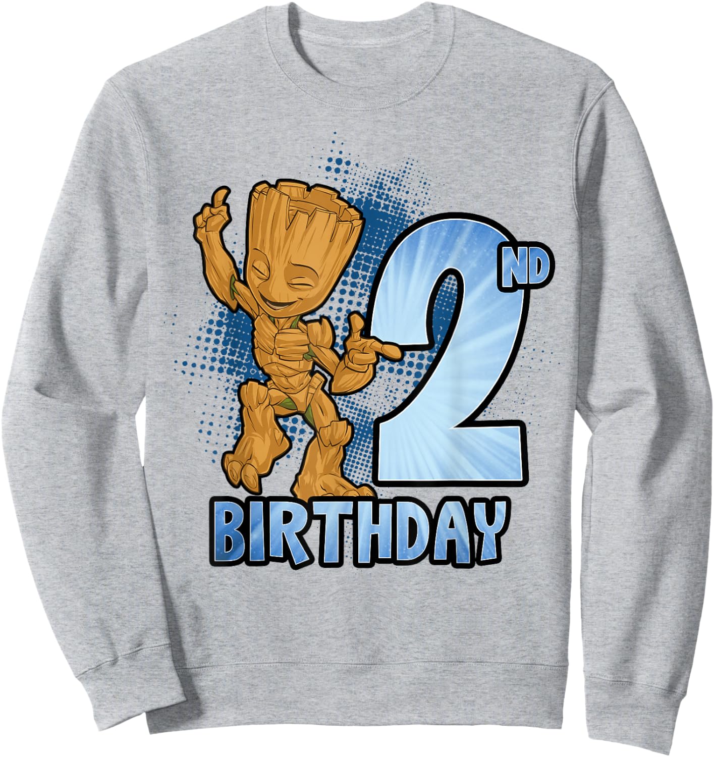 Marvel Guardians Of The Galaxy Baby Groot 2nd Birthday Sweatshirt - Sweatshirt | Ash