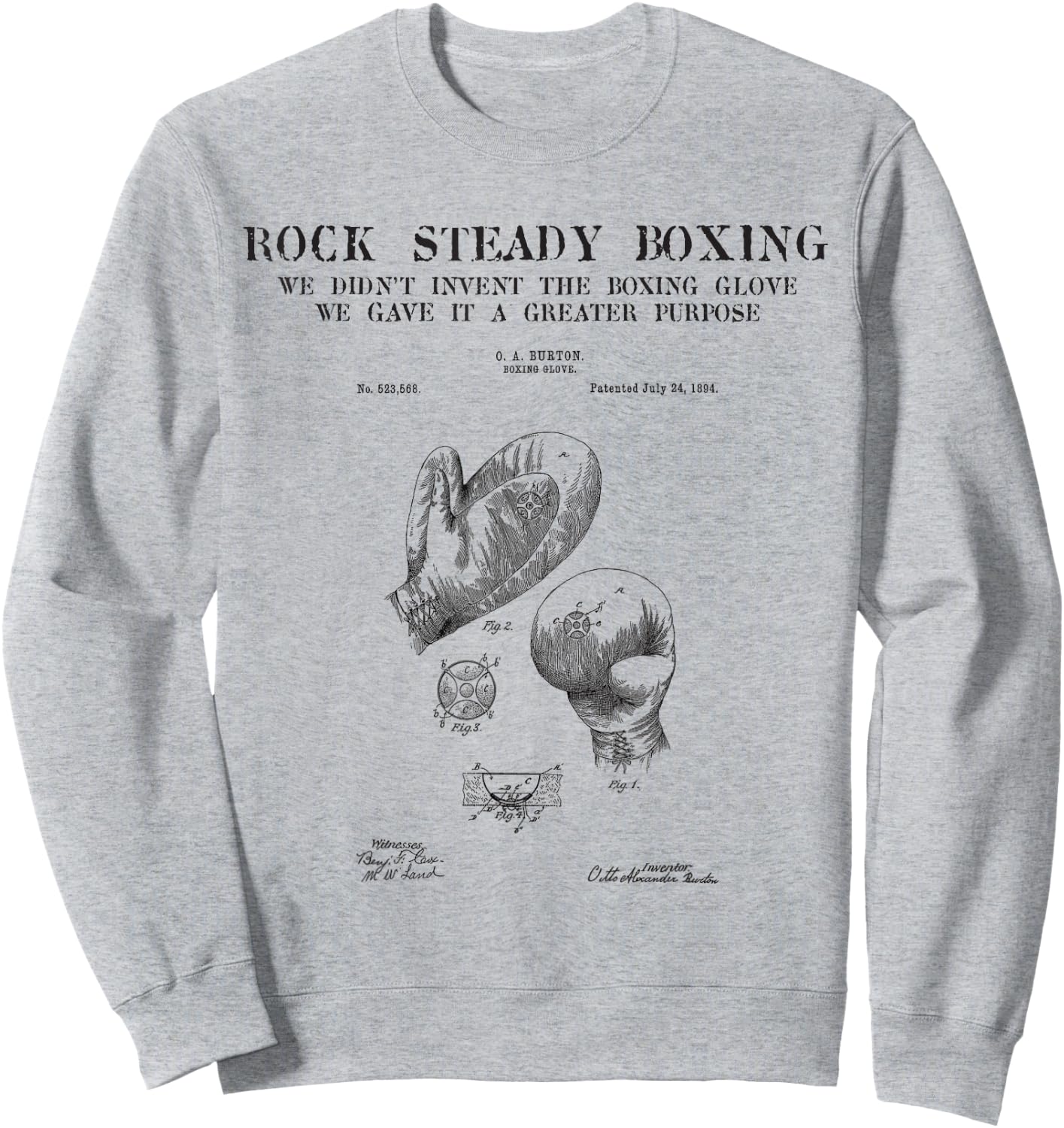 Rock Steady Boxing Glove Greater Purpose Parkinson's Sweatshirt - Sweatshirt | Ash