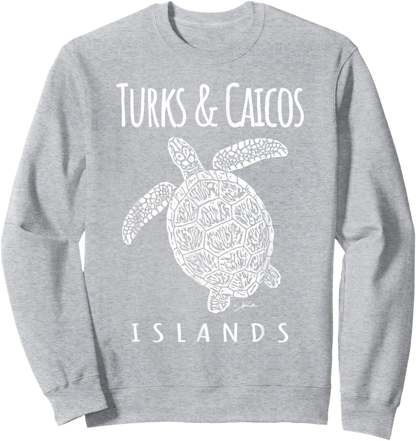 JCombs: Turks & Caicos Islands, Sea Turtle, Beach Women Kids Sweatshirt - Sweatshirt | Ash