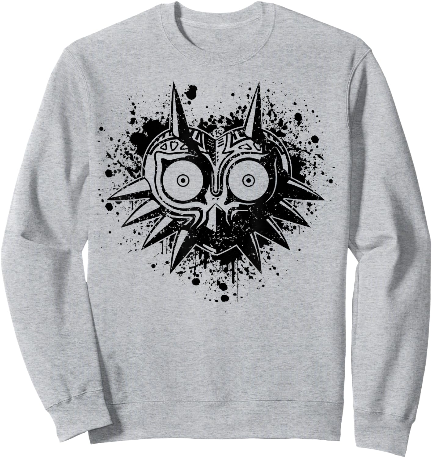 The Legend of Zelda Majora's Mask Splatter Portrait Sweatshirt - Sweatshirt | Ash