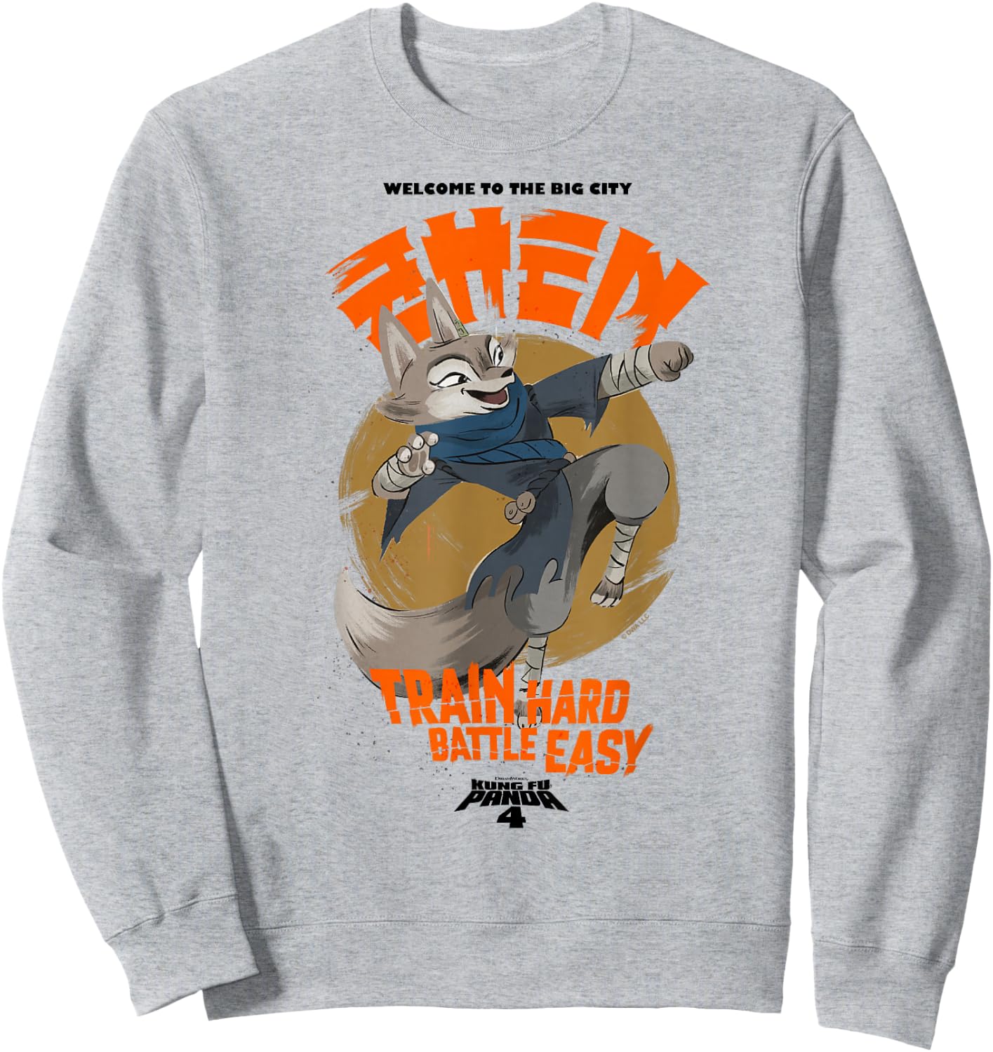 Kung Fu Panda 4 Welcome To The Big City Zhen Vintage Shot Sweatshirt - Sweatshirt | Ash