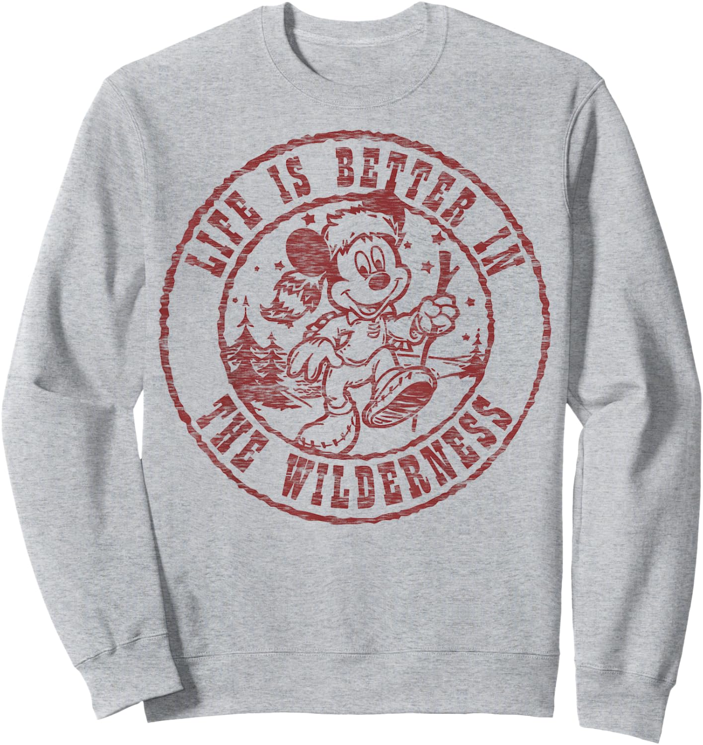 Disney Mickey and Friends Life is Better in The Wilderness Small Sweatshirt - Sweatshirt | Ash