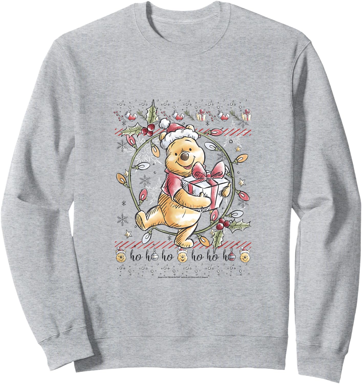 Disney Christmas Winnie The Pooh Ugly Sweater Sweatshirt - Sweatshirt | Ash