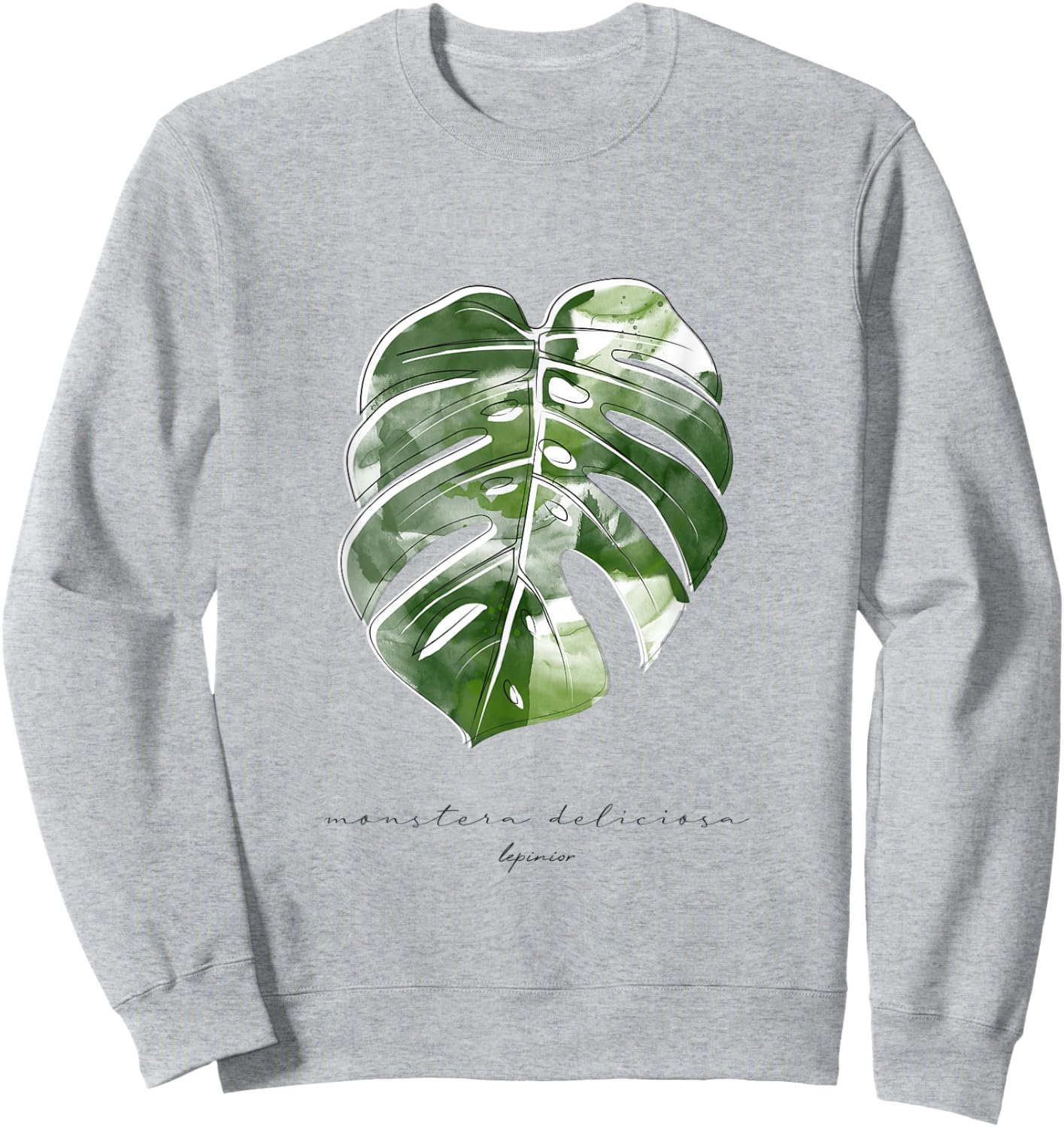 New Variegata Window Plant Monstera Deliciosa Tropical Leaf Sweatshirt - Sweatshirt | Ash