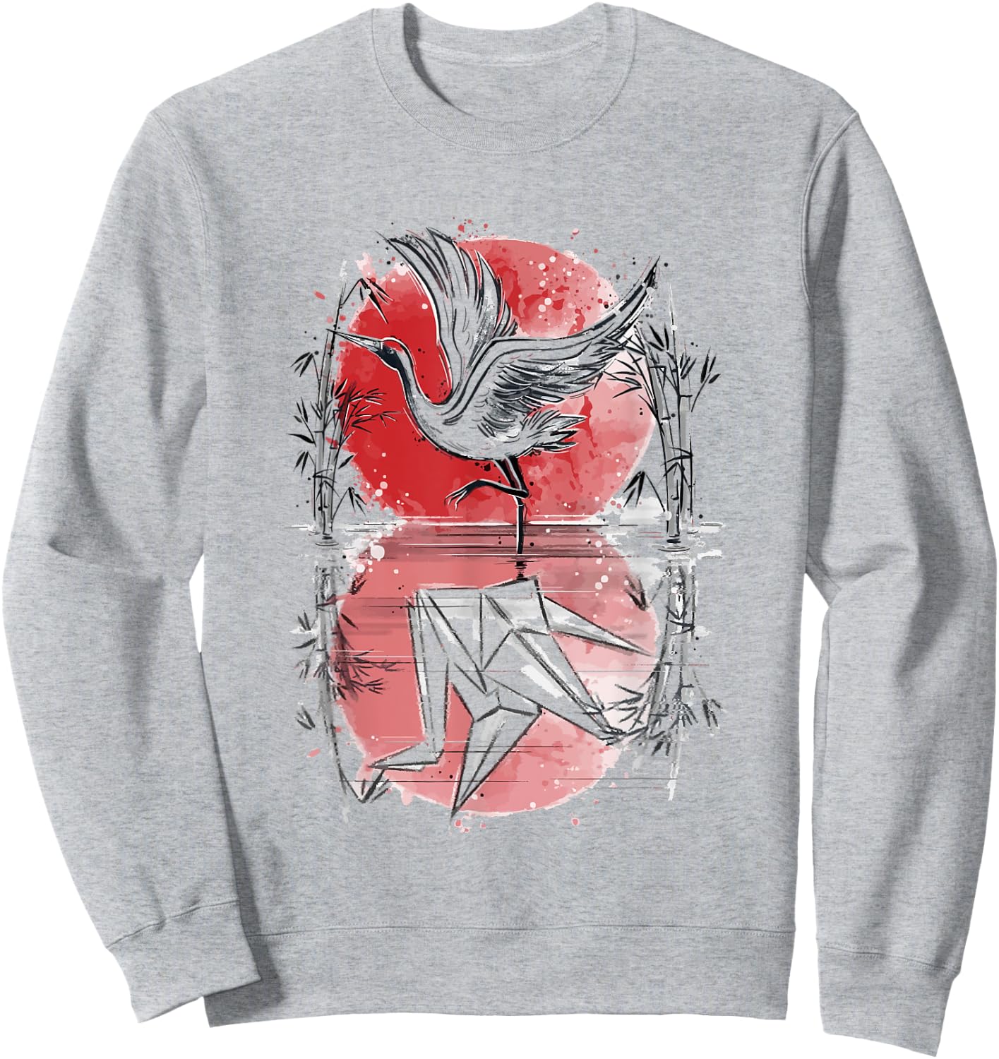 Peace Origami Crane Japanese crane flying Sweatshirt - Sweatshirt | Ash