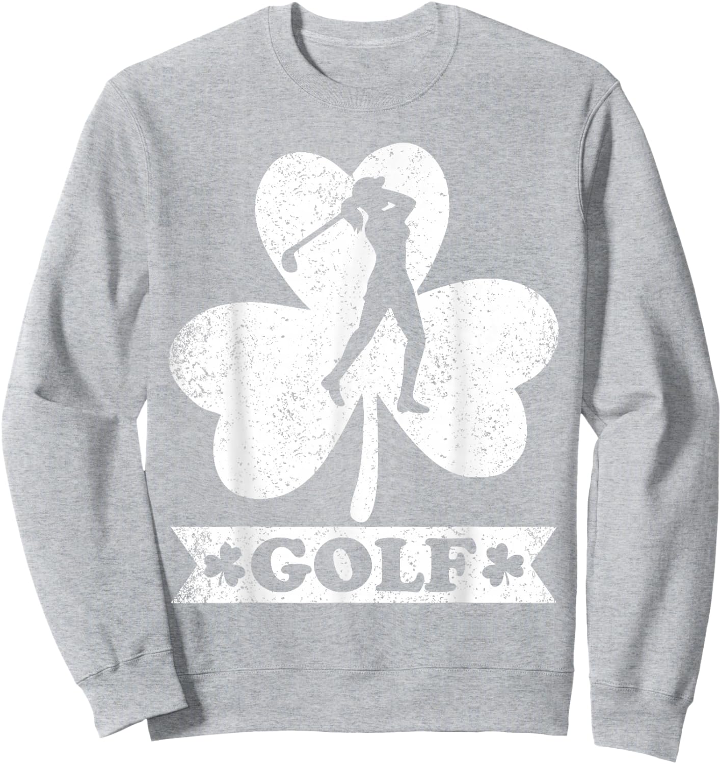 Lucky Shamrock Golfer Golf St. Patrick's Day Sweatshirt - Sweatshirt | Ash