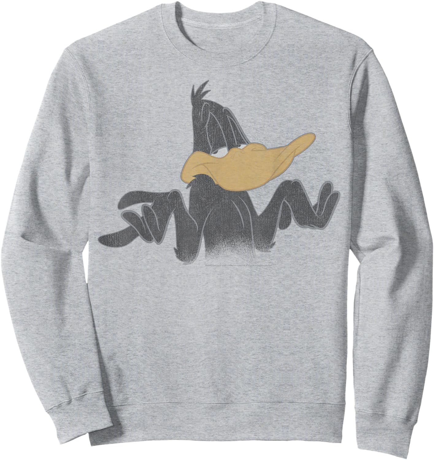 Looney Tunes Daffy Duck Shrug Portrait Sweatshirt - Sweatshirt | Ash