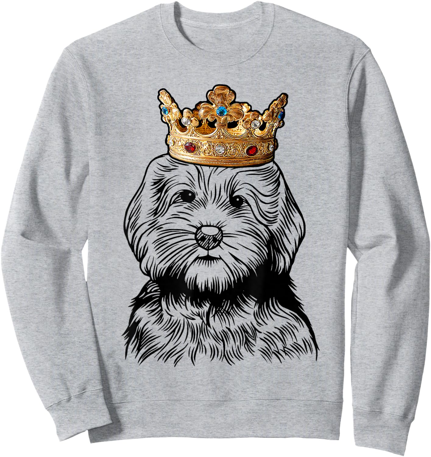 Goldendoodle Dog Wearing Crown Sweatshirt - Sweatshirt | Ash