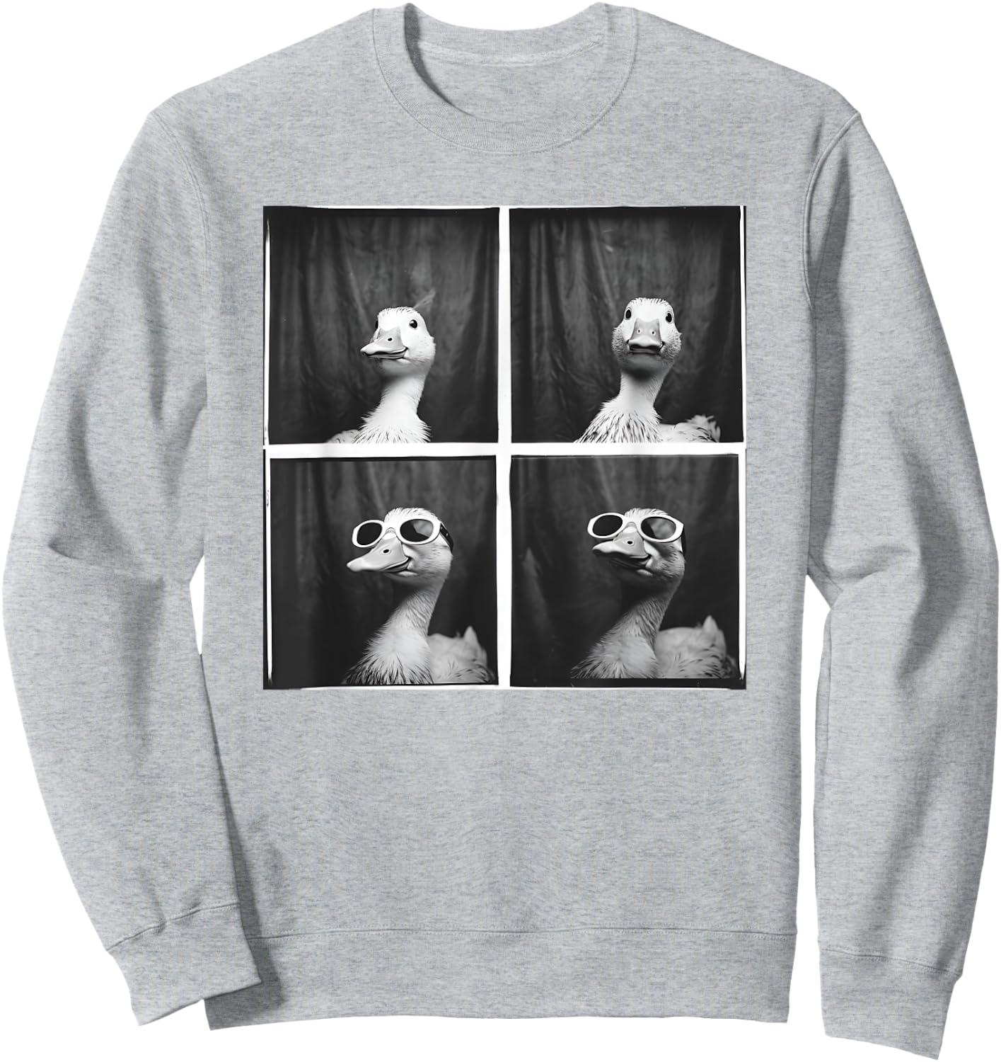 Duck In Sunglasses Quirky Farm Duckling Funny Duck Lover Sweatshirt - Sweatshirt | Ash