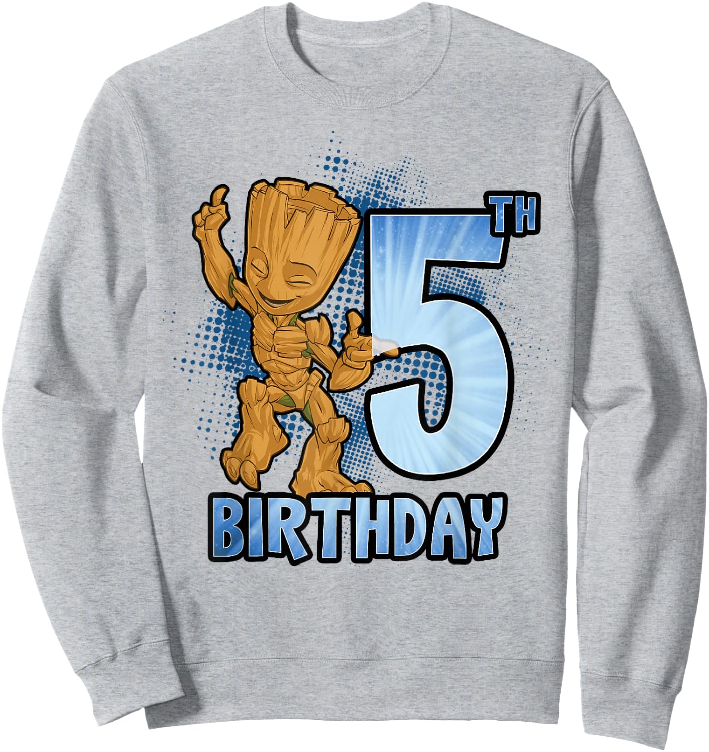 Marvel Guardians of The Galaxy Baby Groot 5th Birthday Sweatshirt - Sweatshirt | Ash