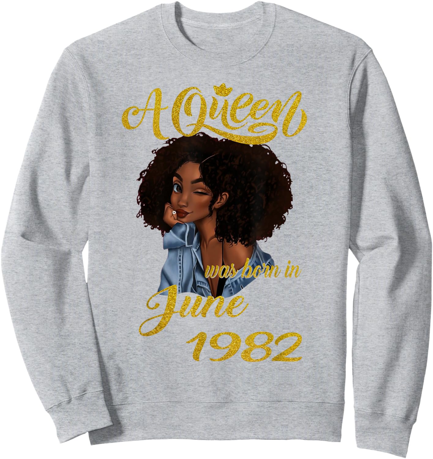 A Queen Was Born in June 1982 39th Birthday Gift Sweatshirt - Sweatshirt | Ash
