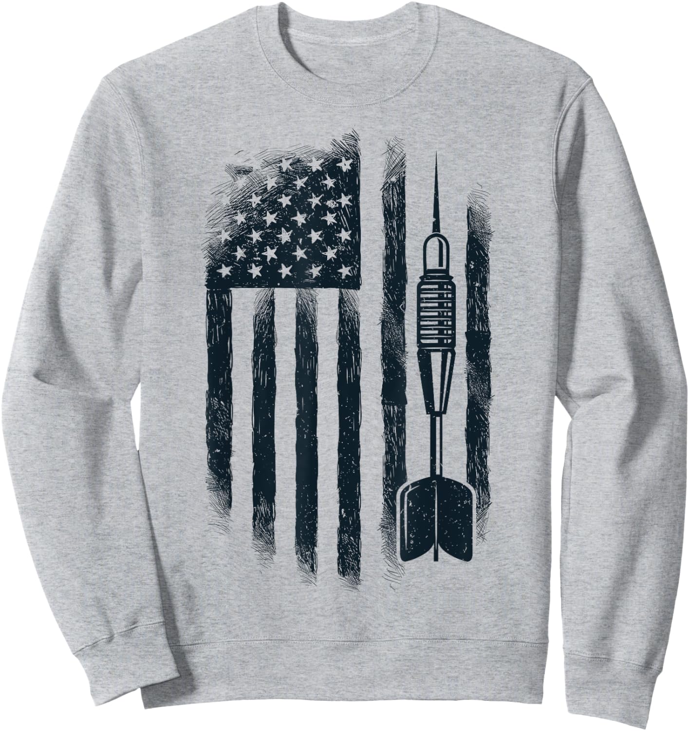 American Flag Darts Player Vintage USA Dart 4th of July Gift Sweatshirt - Sweatshirt | Ash