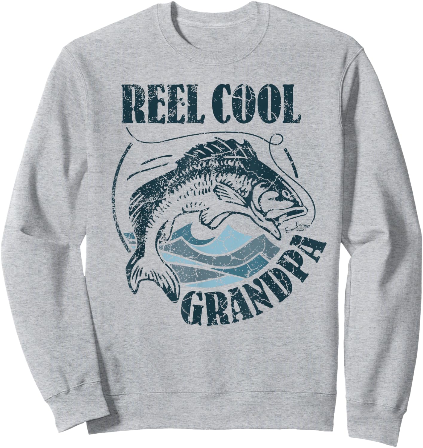 Reel Cool Grandpa Fishing Dad Gifts Father's Day Fisherman Sweatshirt - Sweatshirt | Ash