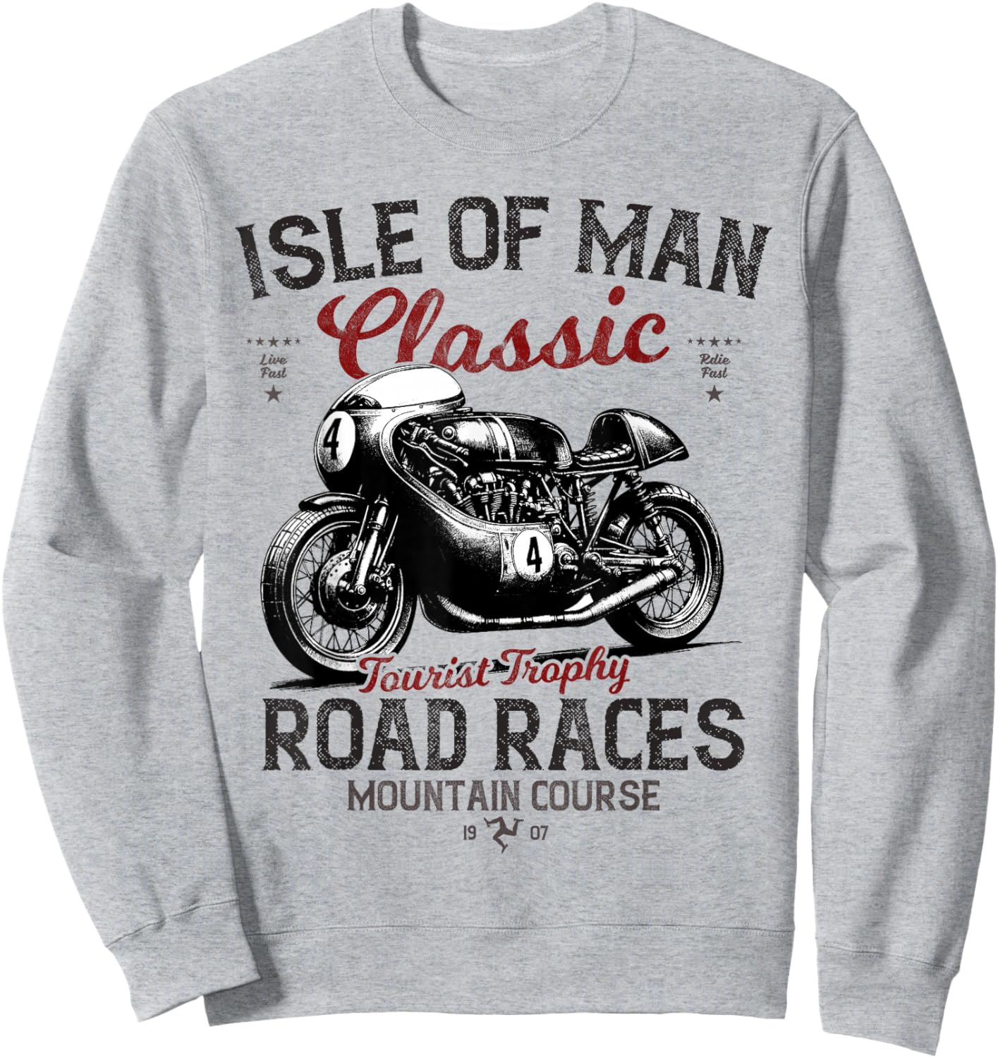 Retro Isle of Man TT Races Vintage Motorbike Race Sweatshirt - Sweatshirt | Ash
