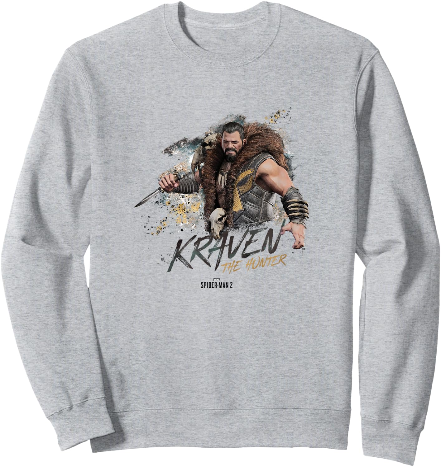 Marvel Spider-Man 2 Kraven The Hunter Epic Vintage Shot Sweatshirt - Sweatshirt | Ash