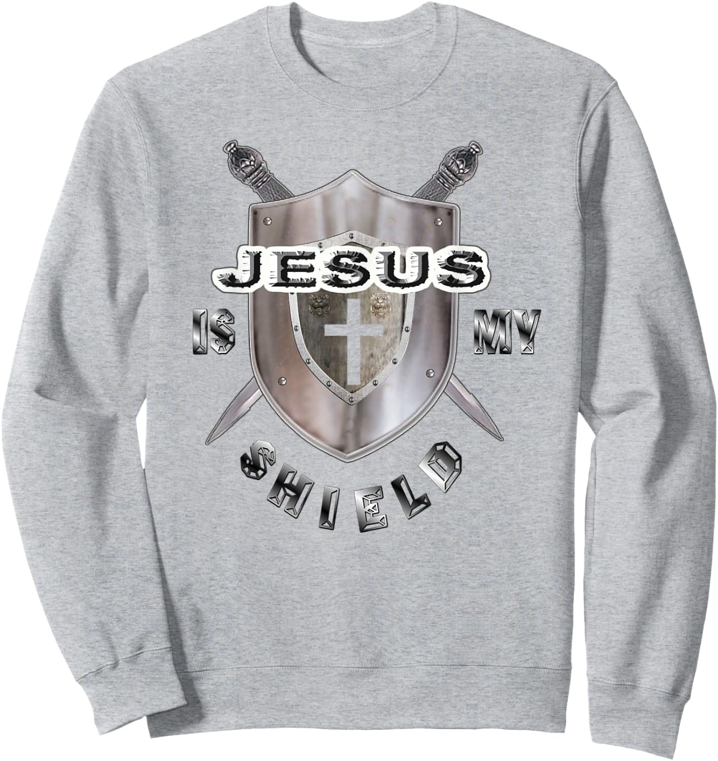 Awesome JESUS IS MY SHIELD Sweatshirt - Sweatshirt | Ash