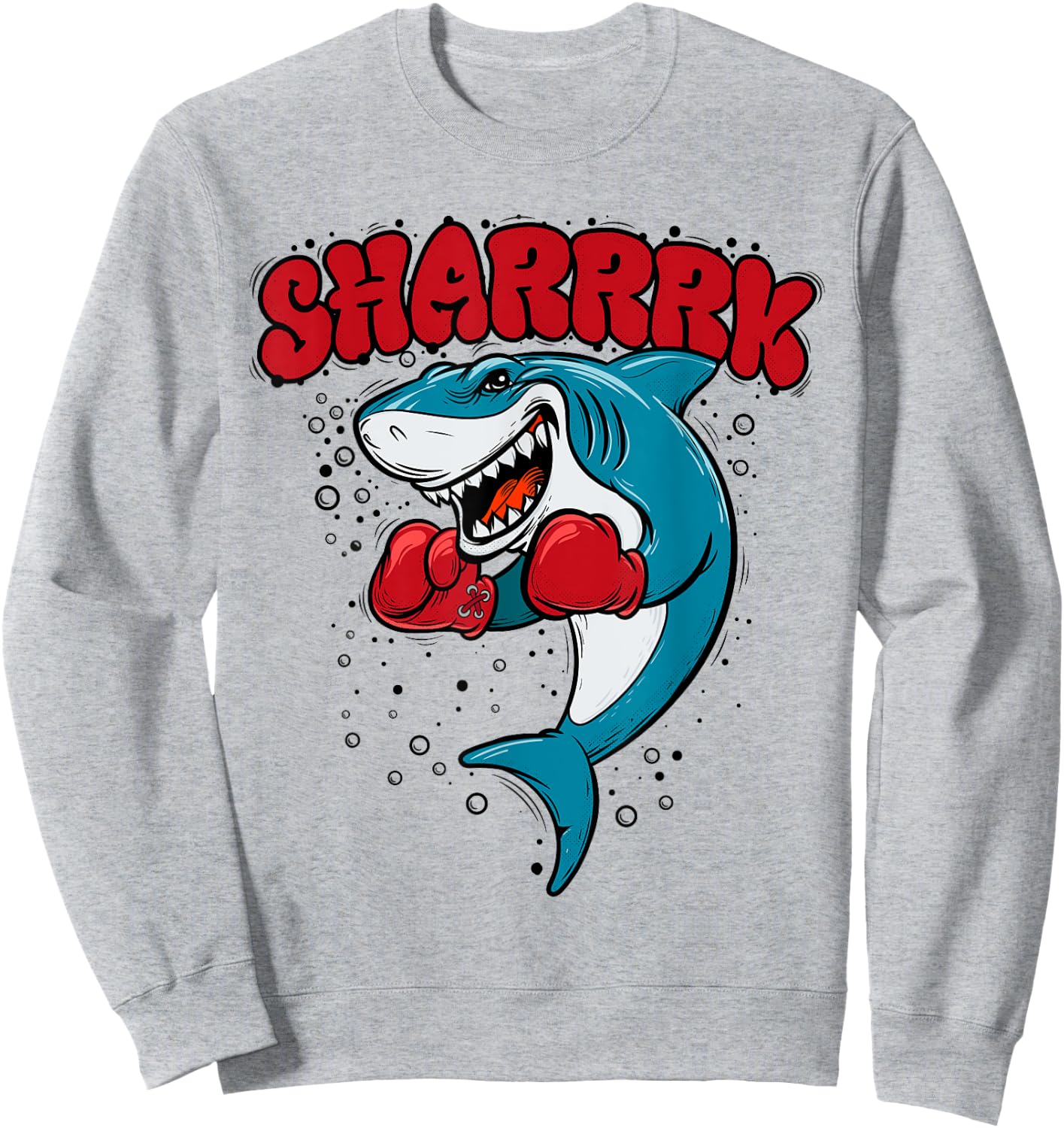 Funny Boxing Whale Shark With Red Gloves Daddy Baby Mommy Sweatshirt - Sweatshirt | Ash
