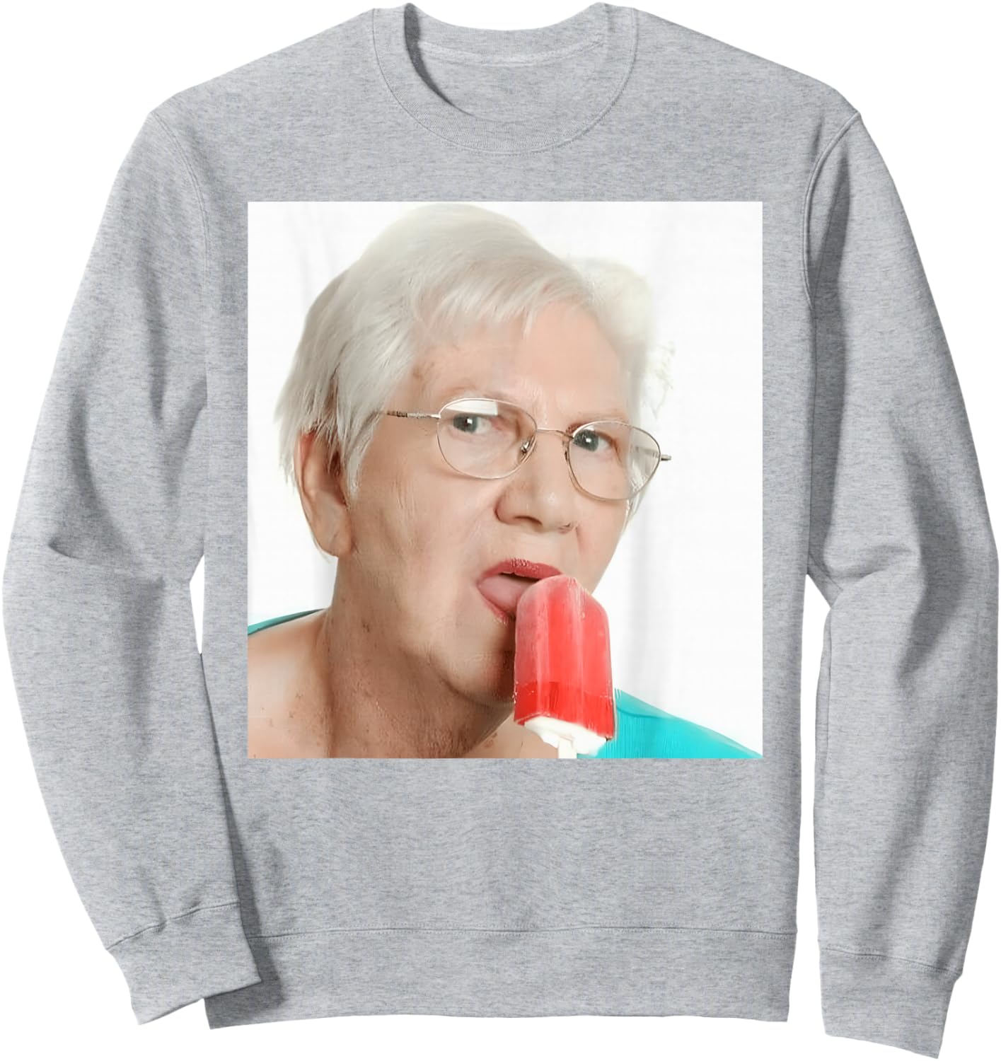 Grandma Just Lick It. Grandma Licks Ice Cream Meme Ice Lovers Summer Sweatshirt - Sweatshirt | Ash