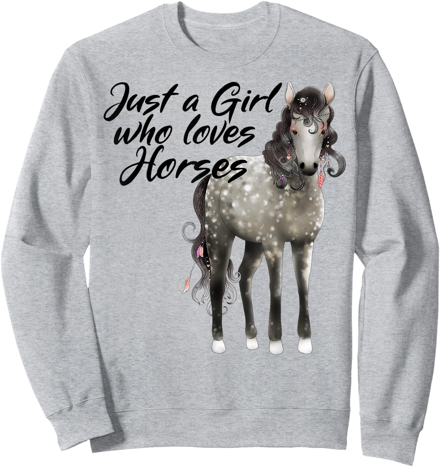 Just a Girl Who Loves Horses Dapple Horse Sweatshirt - Sweatshirt | Ash