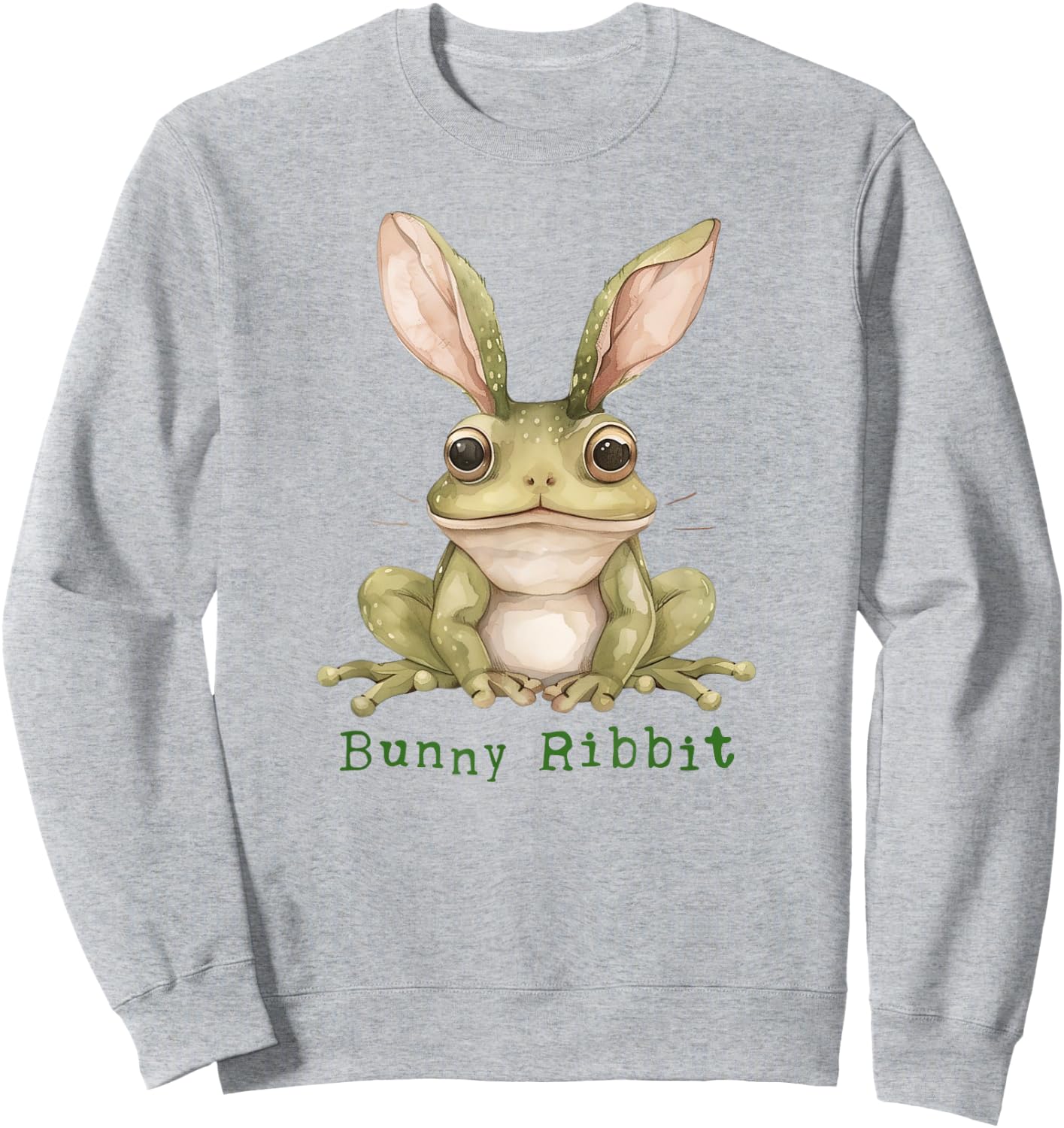 Frog Bunny Rabbit Floppy Ears Toad Funny Easter Animal Sweatshirt - Sweatshirt | Ash