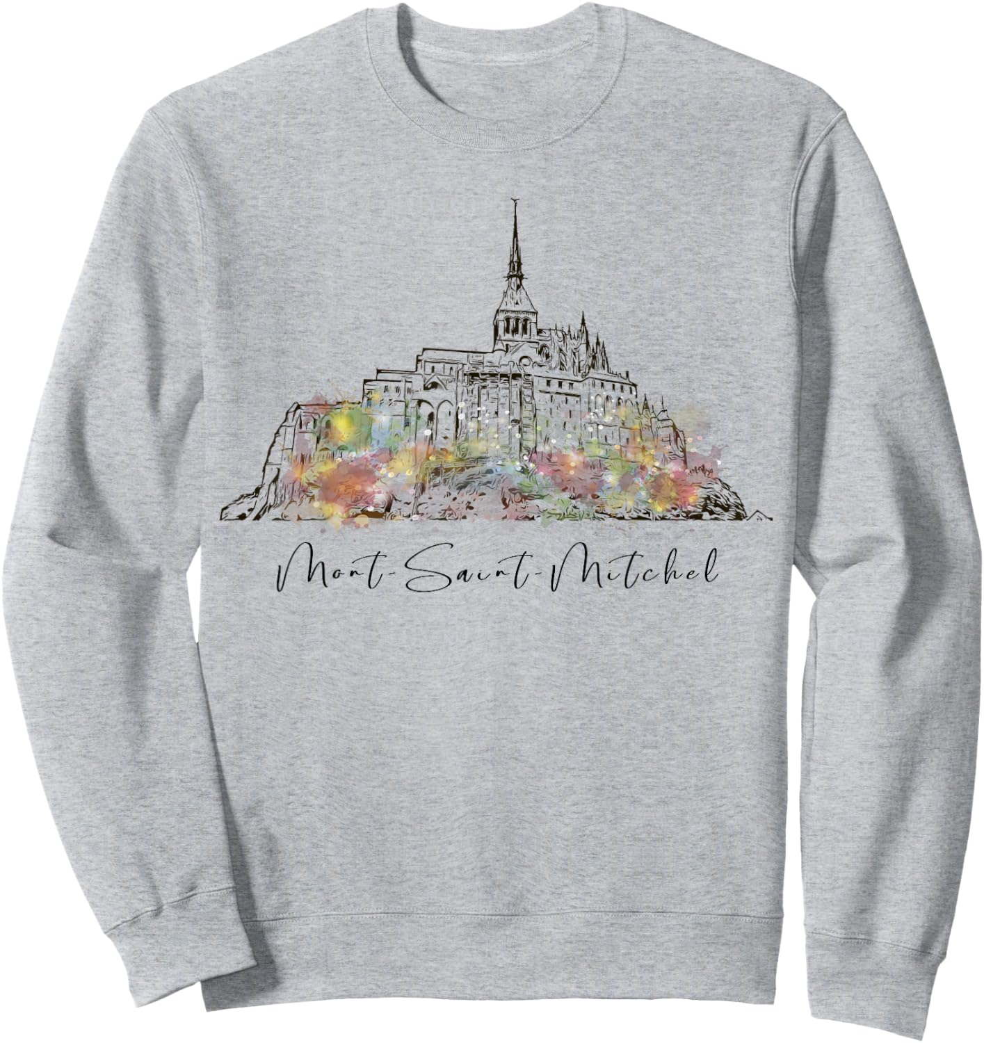 France Normandy Mont Saint Michel Europe French Vacation Sweatshirt - Sweatshirt | Ash