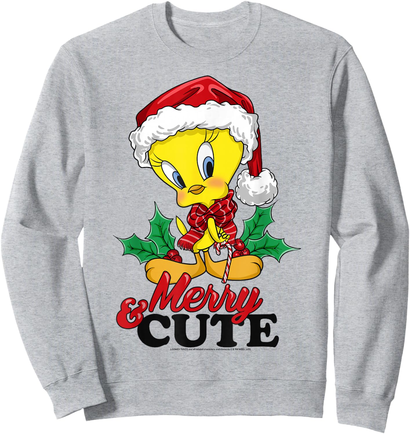 Looney Tunes Christmas Tweety Bird Merry & Cute Sweatshirt - Sweatshirt | Ash