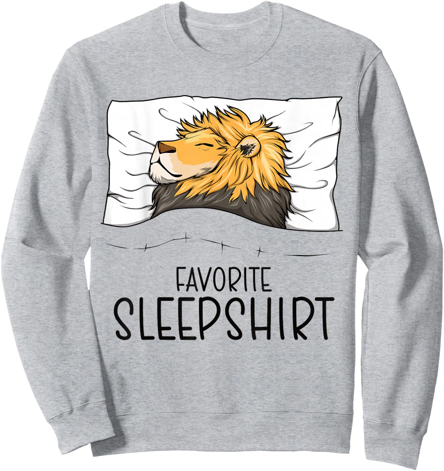 Favorite Sleepshirt Lion, Napping Lion Pajama Sweatshirt - Sweatshirt | Ash
