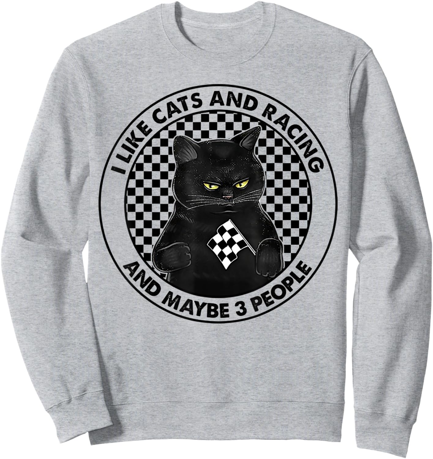 I Like Cats And Racing And Maybe 3 People Sweatshirt - Sweatshirt | Ash