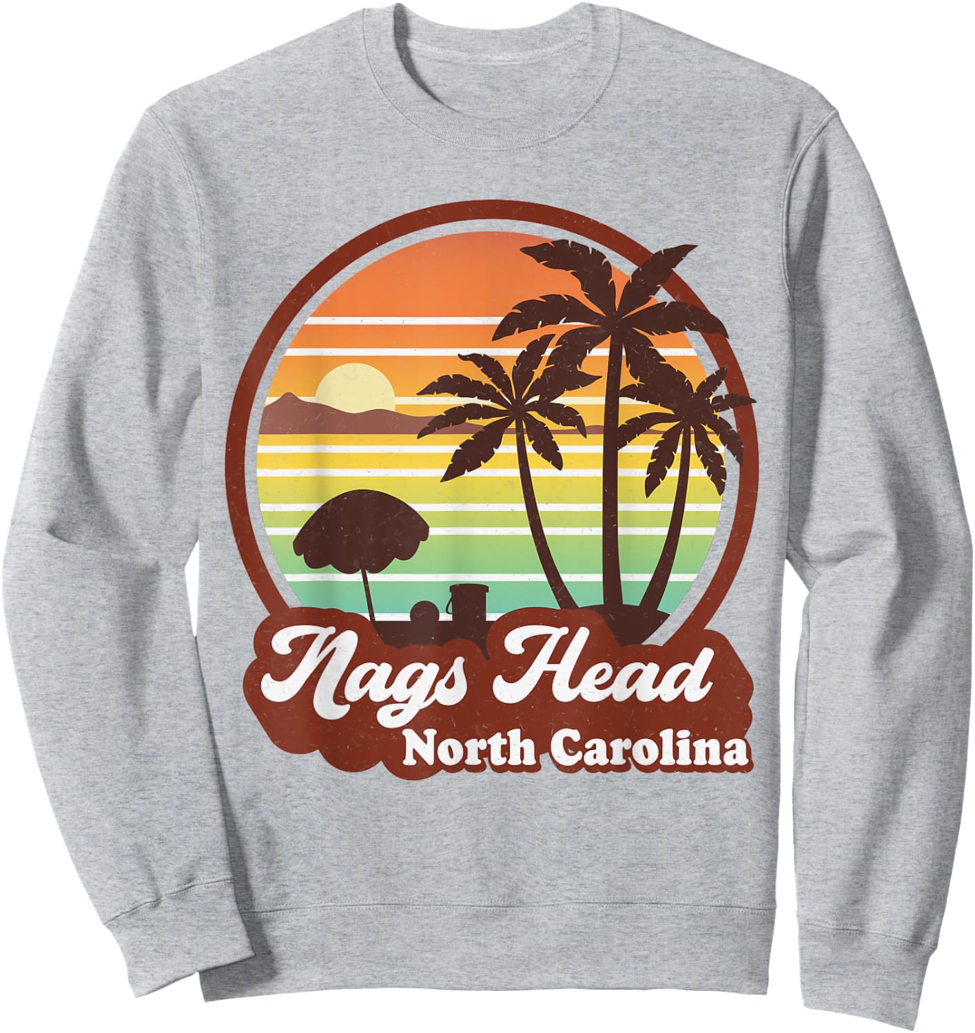 Vintage Nags Head North Carolina NC Retro 70s Beach Souvenir Sweatshirt - Sweatshirt | Ash