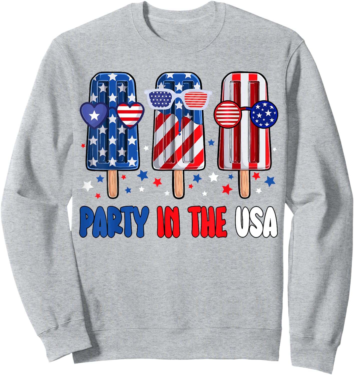 Party In The USA Popsicle American Flag Kids Girls Boys Sweatshirt - Sweatshirt | Ash