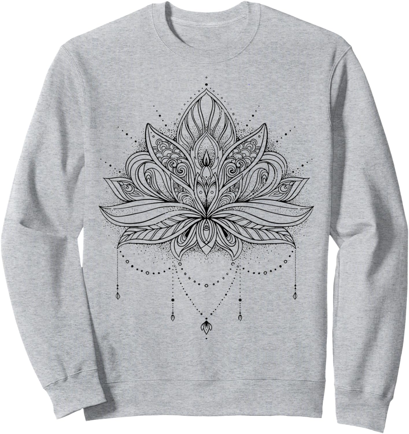 Sacred Geometry Meditation Positivity Love Mandala Lotus Sweatshirt - Sweatshirt | Ash