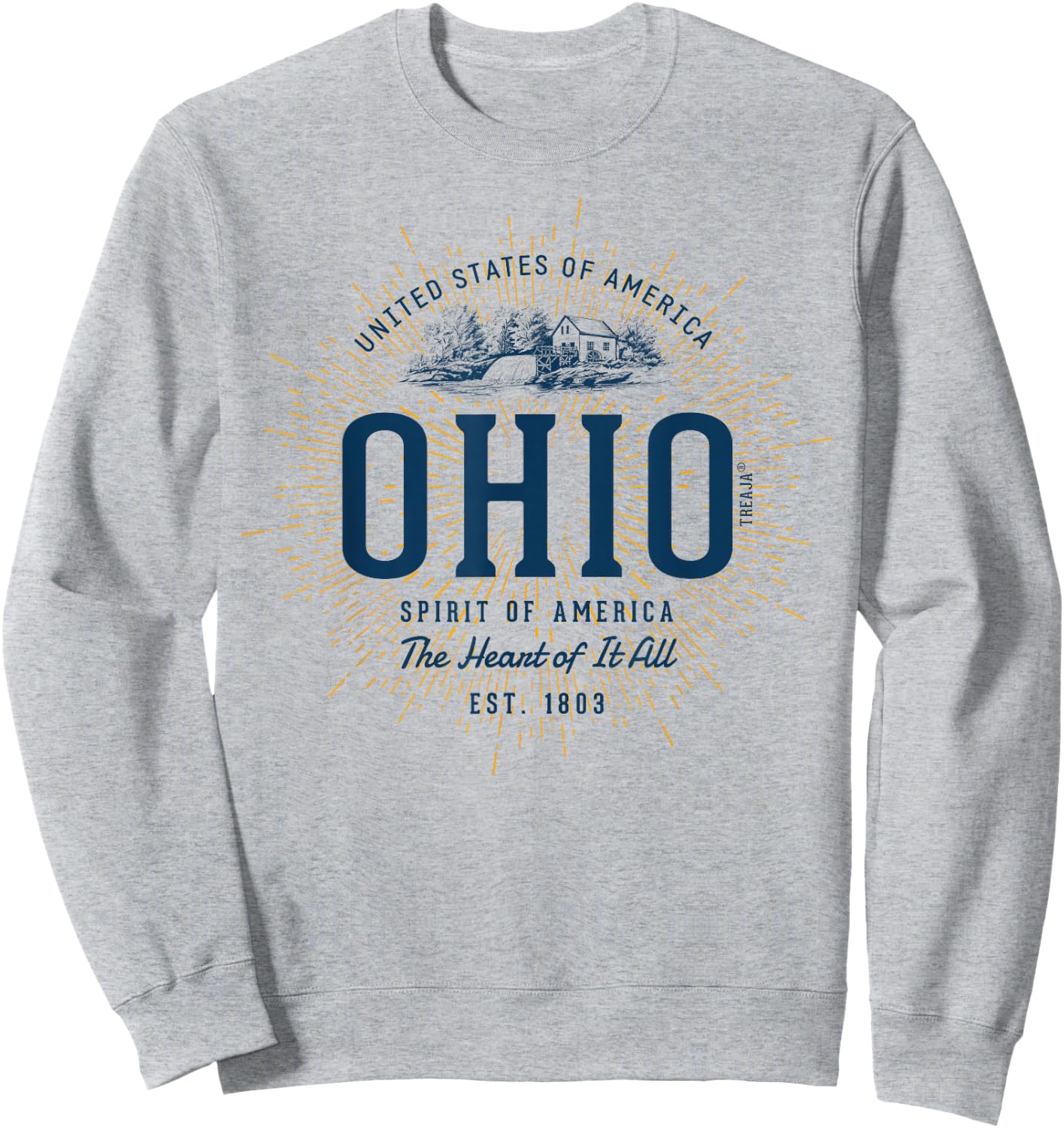 Vintage Styled State of Ohio Retro Sweatshirt - Sweatshirt | Ash