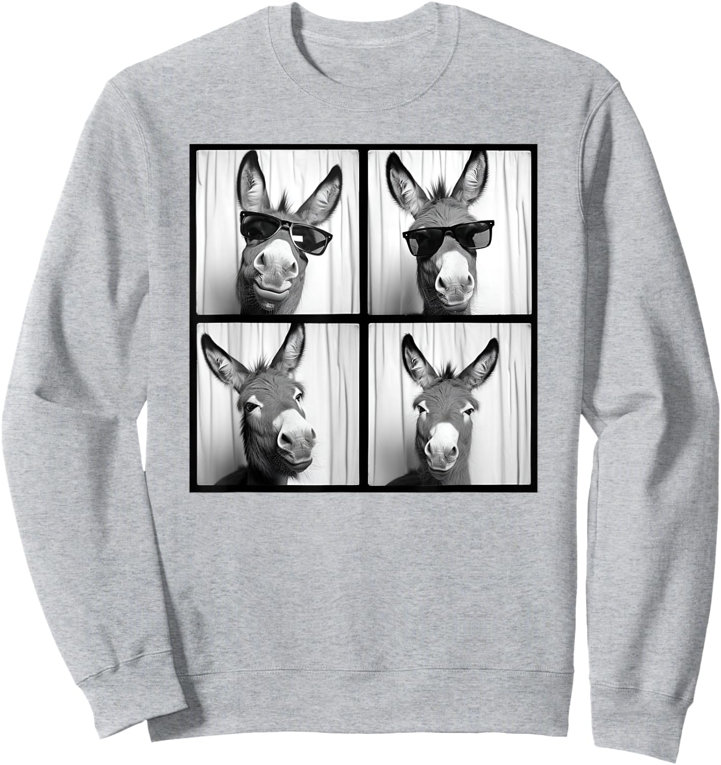 Donkey Face Photo Quirky Farming Shelter Funny Donkey Sweatshirt - Sweatshirt | Ash