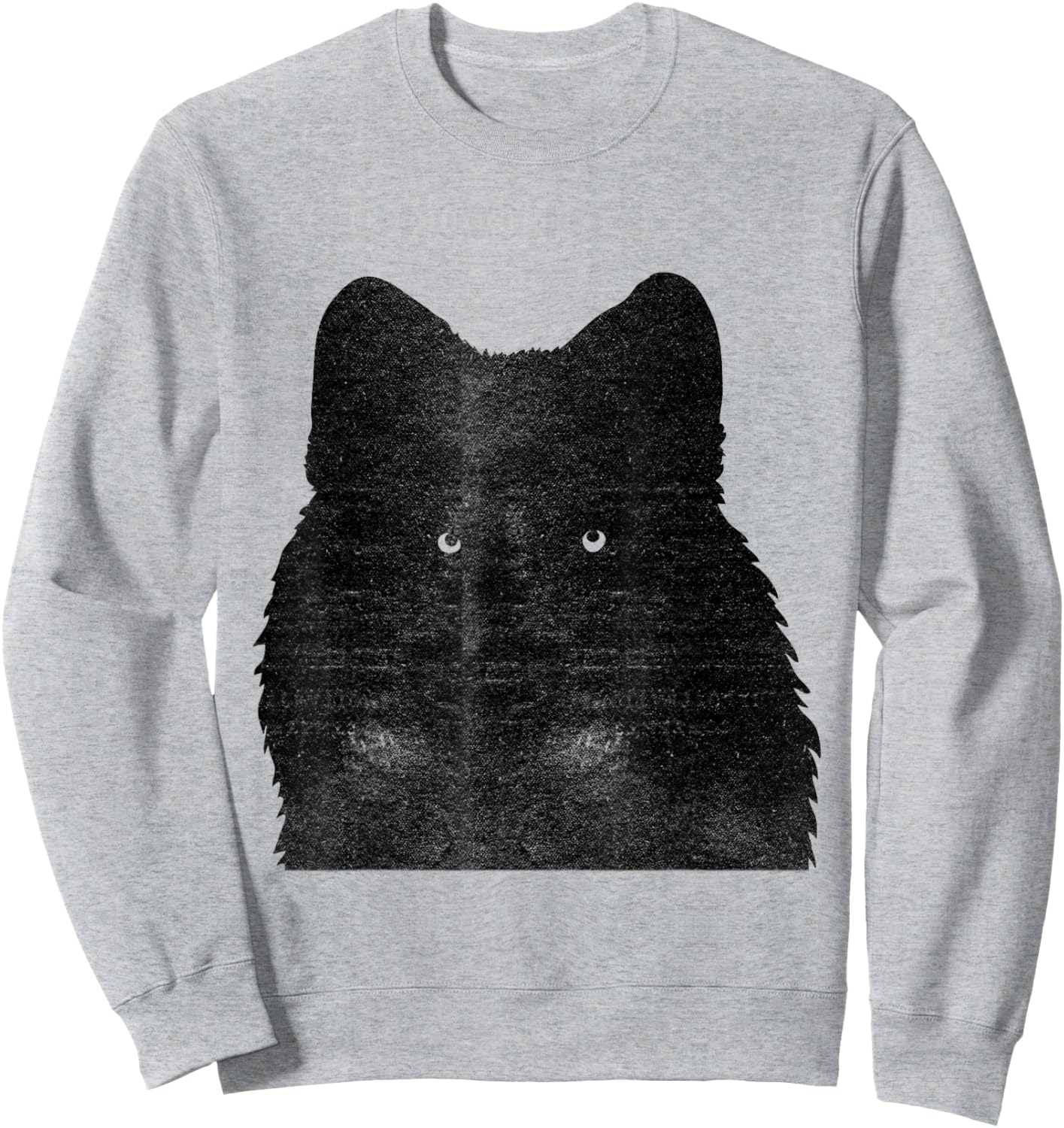 Awesome Black Wolf Face Sweatshirt - Sweatshirt | Ash