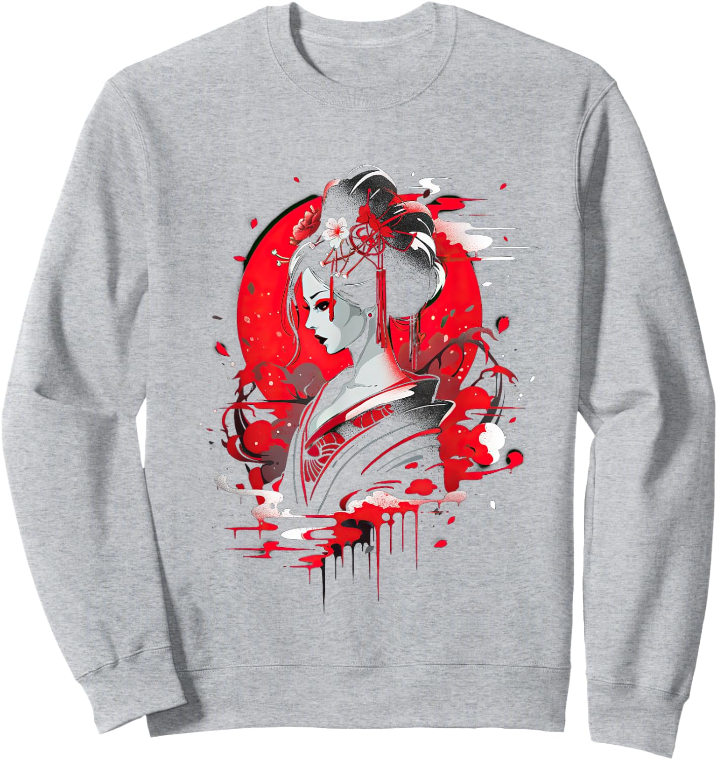 Japanese Geisha Japan Art Traditional Sweatshirt - Sweatshirt | Ash