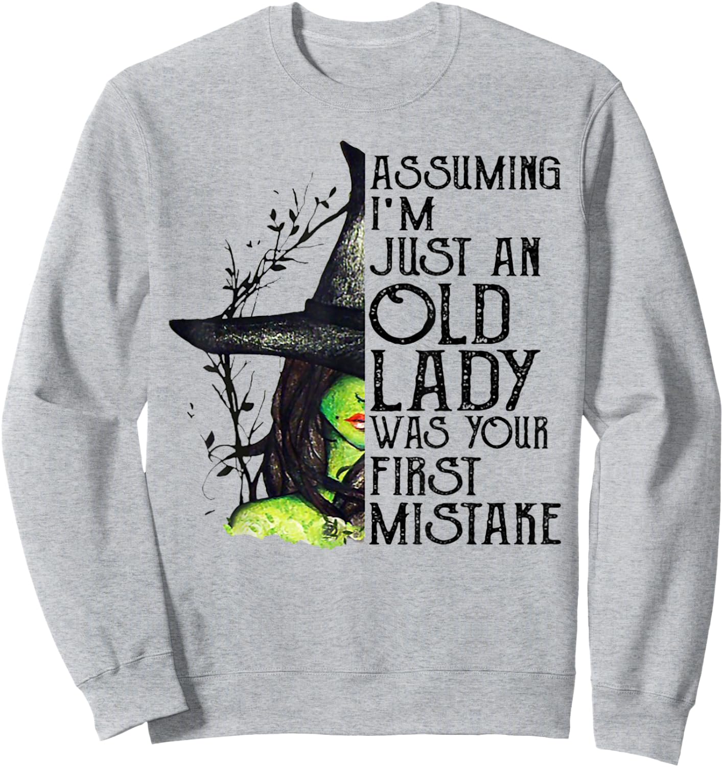Assuming I'm Just An Old Lady Was Your First Mistake Witch Sweatshirt - Sweatshirt | Ash