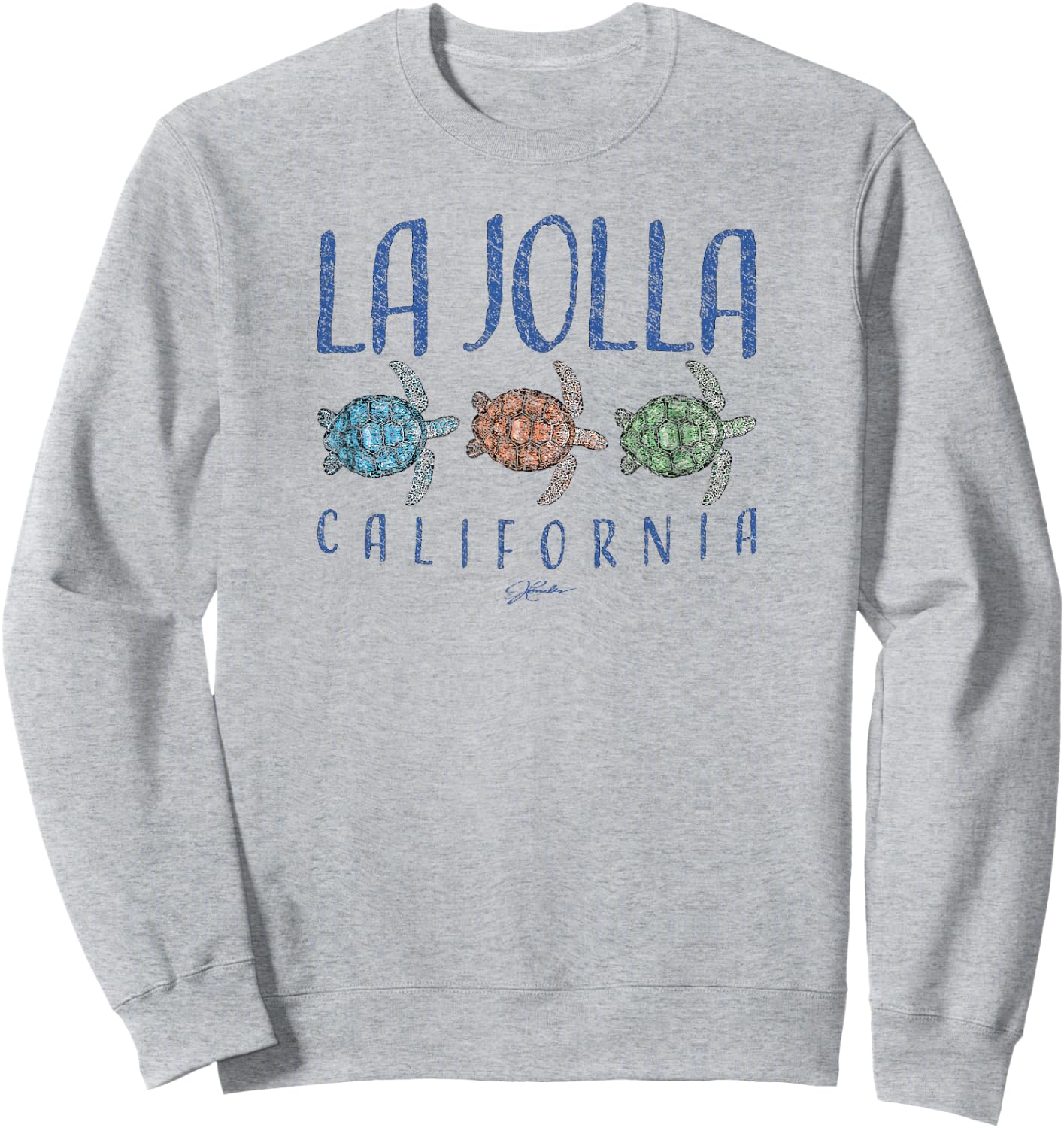 JCombs La Jolla CA Three Sea Turtles Sweatshirt - Sweatshirt | Ash