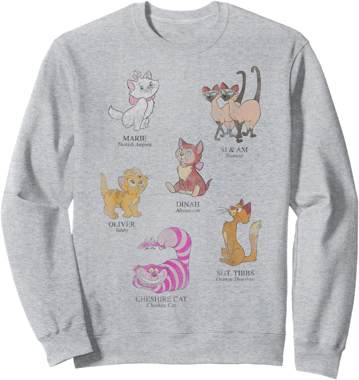 Disney Mickey and Friends Cat Names and Breeds Textbook Sweatshirt - Sweatshirt | Ash