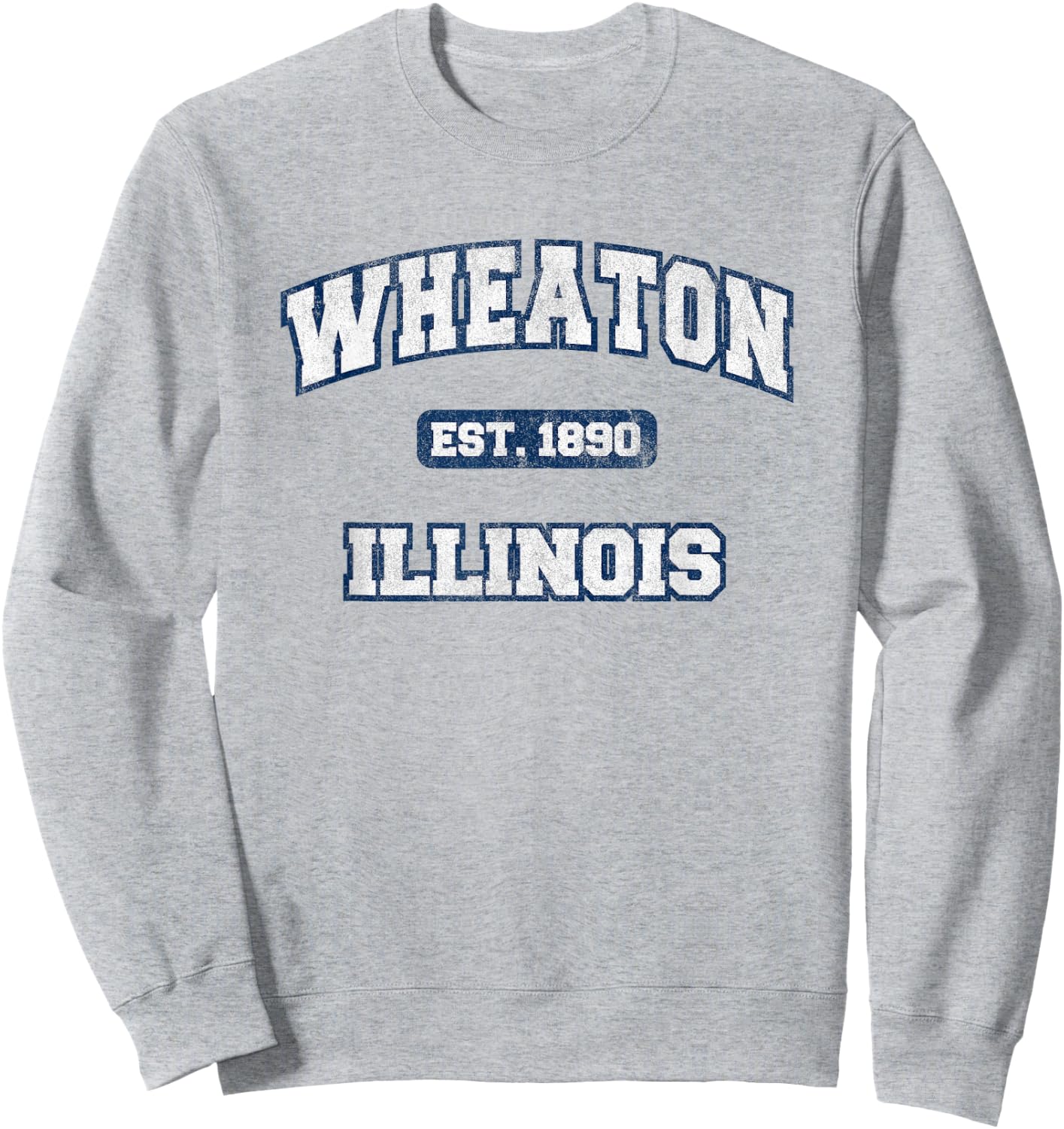 Wheaton Illinois Varsity College Style Sweatshirt - Sweatshirt | Ash