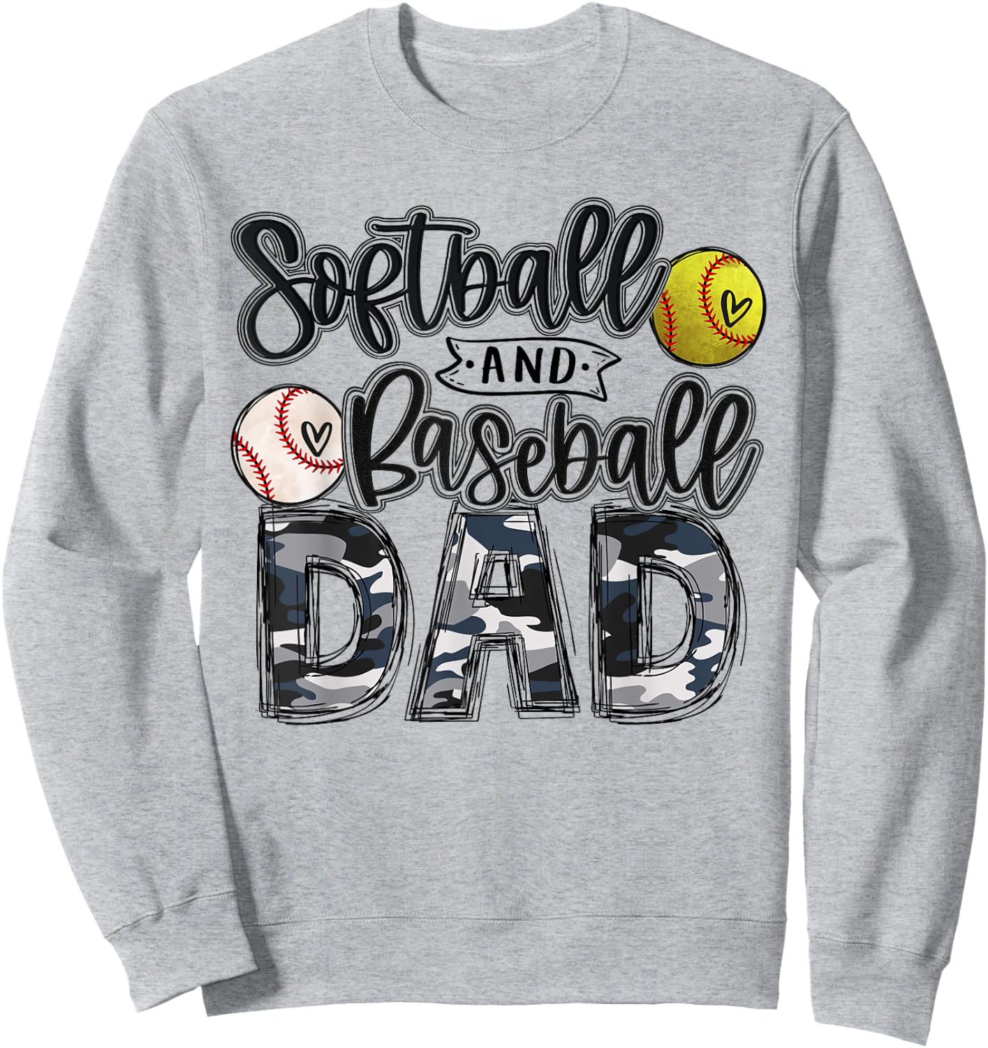 Baseball And Softball Dad of Both Softball Dad Baseball Dad Sweatshirt - Sweatshirt | Ash
